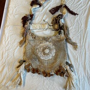 Artisan Crochet Fringe Shoulder Bag